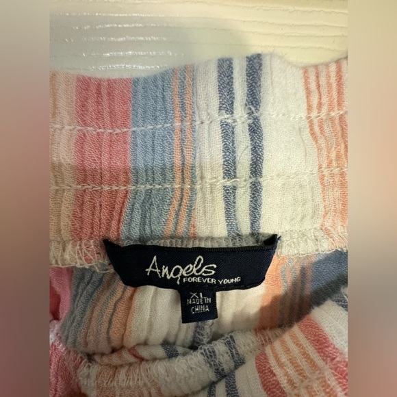 Angels Forever Young Striped Cotton Ladies Shorts, Size Large Muted Color Stripe - Picture 3 of 5